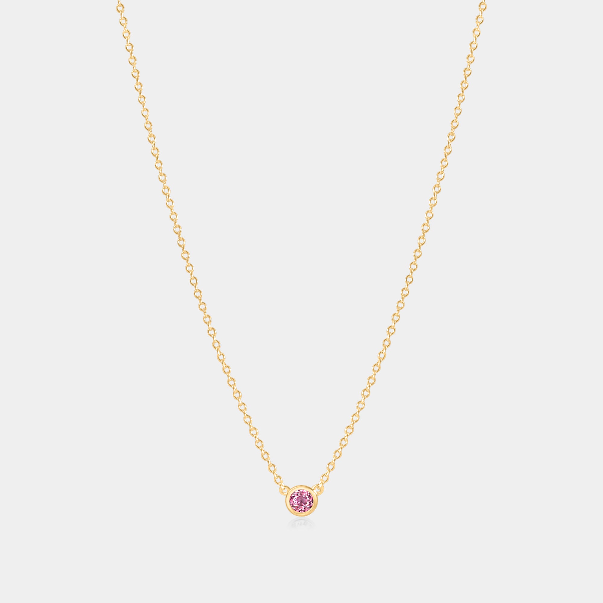 ★ROSEMONT★ 14K necklace (October birthstone) RS1315 Pink Tourmaline Pendant | The Birthstone Collection
